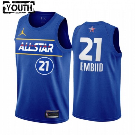 Maglia NBA Philadelphia 76ers Joel Embiid 21 2021 All-Star Jordan Brand Blu Swingman - Bambino